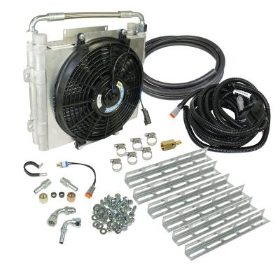 Xtrude Transmission Cooler with Fan Double Stacked Complete Kit 1/2in Lines (Dodge/Ford) BD Diesel