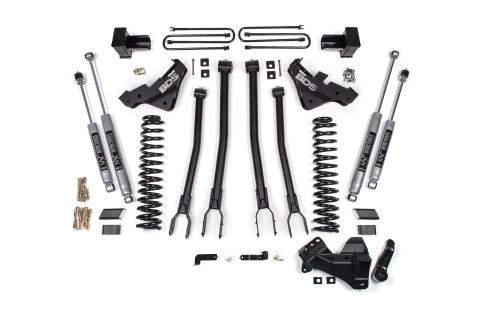 20-22 Ford F-450 4WD 4 Inch 4-Link Suspension Lift Kit, 3.5 Inch Rear, Block - Fox 2.5 Performance Elite Series Shocks Front and Rear BDS Suspension