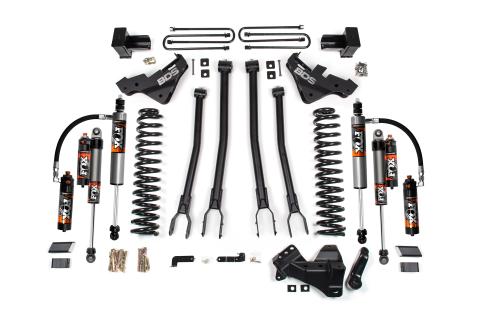 20-22 Ford F-450 4WD 4 Inch 4-Link Suspension Lift Kit, 3.5 Inch Rear, Block - Fox 2.0 IFP Performance Series Shocks Front and Rear BDS Suspension