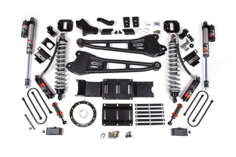19-24 Ram 3500 4WD 4 Inch Radius Arm Suspension Lift Kit, 2 Inch Rear, Block w/ Overload, 6 Bolt Diesel - Fox 2.5 Performance Elite Series C/O Front, FOX 2.0 Front Bump, Fox 2.5 Performance Elite Series Rear BDS Suspension