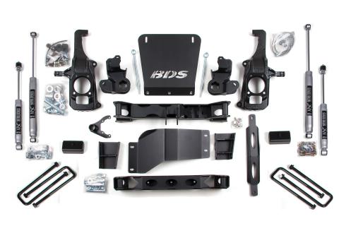 11-19 GM 2500HD/3500HD 4WD 6.5 Inch Suspension Lift Kit, 4 Inch Rear, Block - Fox 2.0 Performance Series Front Shock, Fox 2.0 Performance Series Rear Shock BDS Suspension