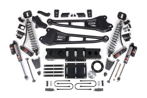 13-18 Ram 3500 4WD 4 Inch Radius Arm Suspension Lift Kit, 2 Inch Rear, Block, 6 Bolt Diesel - Fox 2.5 Performance Elite Series C/O Front, Fox 2.5 Performance Elite Series Rear BDS Suspension