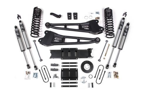 13-18 Ram 3500 4WD (Diesel) 6 Inch Radius Arm Suspension Lift Kit, 8-Bolt Indexing Ring, 5 Inch Rear Lift, Block - NX2 Nitro Series Shocks BDS Suspension