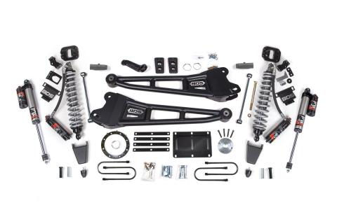 13-18 Ram 3500 4WD 6 Inch Radius Arm Suspension Lift Kit, 4 Inch Rear, Block, 8 Bolt Diesel - Fox 2.5 Performance Elite Series C/O Front, Fox 2.5 Performance Elite Series Rear BDS Suspension