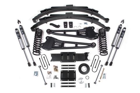13-18 Ram 3500 4WD (Diesel) 6 Inch Radius Arm Suspension Lift Kit, 8-Bolt Indexing Ring, 4 Inch Rear Lift, Block - Fox 2.5 Performance Elite Series Shocks BDS Suspension