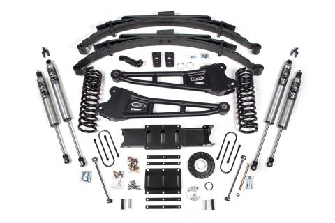 13-18 Ram 3500 4WD (Diesel) 6 Inch Radius Arm Suspension Lift Kit, 8-Bolt Indexing Ring, 4 Inch Rear Lift, Block - NX2 Nitro Series Shocks BDS Suspension