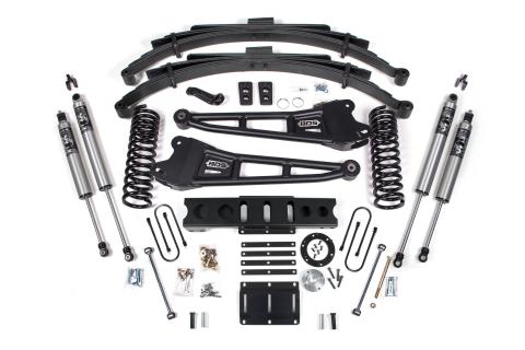 13-18 Ram 3500 4WD (Diesel) 6 Inch Radius Arm Suspension Lift Kit, 8-Bolt Indexing Ring, 4.5 Inch Rear Lift, Leaf Spring - NX2 Nitro Series Shocks BDS Suspension