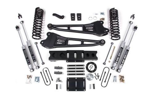 13-18 Ram 3500 4WD (Diesel) 6 Inch Radius Arm Suspension Lift Kit, 6-Bolt Indexing Ring, 4.5 Inch Rear Lift, Leaf Spring - Fox 2.0 IFP Performance Series Shocks BDS Suspension