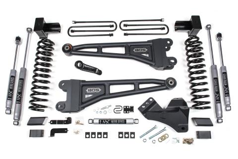23-26 Ford F-350 DRW 4WD 5 Inch Radius Arm Suspension Lift Kit, 3 Inch Rear, Block, Gas - Fox 2.5 Performance Elite Series Front and Rear Shocks BDS Suspension