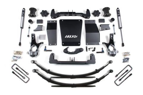 14-18 Chevrolet Silverado 1500 - GMC Sierra 1500 4WD 6.5 Inch Suspension Lift Kit (Cast Steel), 4 Inch Rear Lift, Leaf Springs, Fox 2.0 IFP Performance Series Shocks BDS Suspension