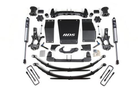 14-18 Chevrolet Silverado 1500 - GMC Sierra 1500 4WD 4.5 Inch Suspension Lift Kit (Cast Steel), 4 Inch Rear Lift, Leaf Springs, Fox 2.0 IFP Performance Series Shocks BDS Suspension