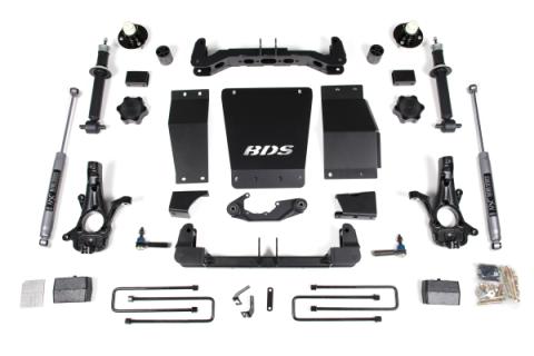 4 Inch Lift Kit Silverado/Sierra 1500 14-18 4WD Leaf Springs Aluminum / Stamped Steel Control Arms NX2 Nitro