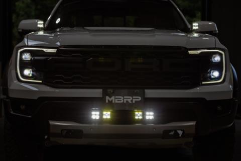 24-Up Ford Ranger Raptor Bumper Light Kit Amber Flood Beam MBRP