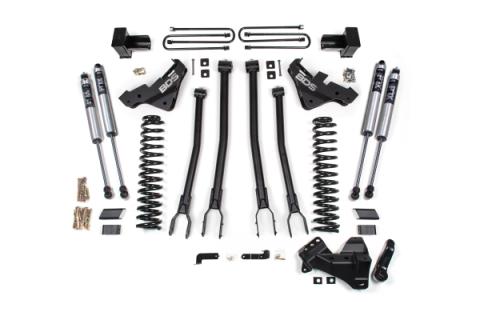 23-25 Ford F-450 4WD 4 Inch 4-Link Suspension Lift Kit, 3.5 Inch Rear, Block - NX2 Nitro Series Shocks Front and Rear BDS Suspension