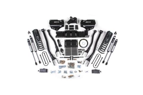 19-24 Ram 3500 4 Inch 4-Link Suspension Lift, 2 Inch Rear, Block, Diesel w/ overload, 8 bolt T-Case - Fox 2.5 Performance Elite Series R/r DSC Front, Fox 2.5 Performance Elite Series P/b DSC Rear BDS Suspension