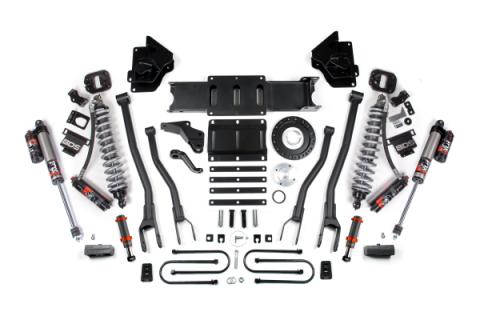 13-18 Ram 3500 4WD 4 Inch 4-Link Suspension Lift Kit, 2 Inch Rear, Block, 8 Bolt Diesel - Fox 2.5 Performance Elite Series C/O Front, FOX 2.0 Front Bump, Fox 2.5 Performance Elite Series Rear BDS Suspension