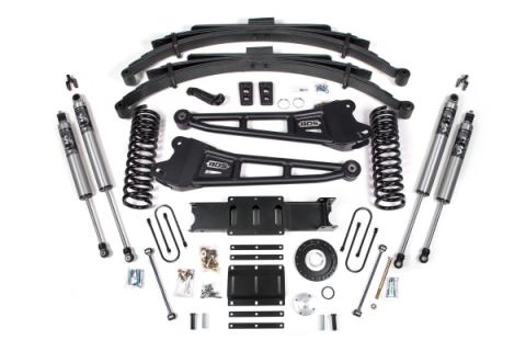 13-18 Ram 3500 4WD (Diesel) 6 Inch Radius Arm Suspension Lift Kit, 8-Bolt Indexing Ring, 4 Inch Rear Lift, Block - NX2 Nitro Series Shocks BDS Suspension