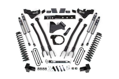 23-26 Ford F-350 Super Duty 4WD 7 Inch 4-Link Suspension Lift Kit, 4 Inch Rear, Block, Diesel, DRW - Fox 2.0 Performance Series Shocks BDS Suspension