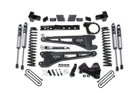 23-26 Ford F-250/F-350 SRW 4WD 7 Inch Radius Arm Suspension Lift Kit, 6 Inch Rear, Leaf Spring, Diesel - FOX 2.0 IFP Performance Series Shocks Front and Rear BDS Suspension