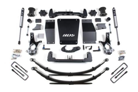14-18 Chevrolet Silverado 1500 - GMC Sierra 1500 4WD 6.5 Inch Suspension Lift Kit (Cast Steel), 4 Inch Rear Lift, Leaf Springs, Fox 2.0 IFP Performance Series Shocks BDS Suspension
