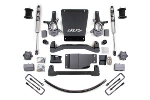 07-13 Chevrolet Silverado 1500 - GMC Sierra 1500 4WD 6 Inch Suspension Lift Kit, 4.5 Inch Rear Lift, Block and Add-A-Leaf, NX2 Nitro Series Shocks BDS Suspension