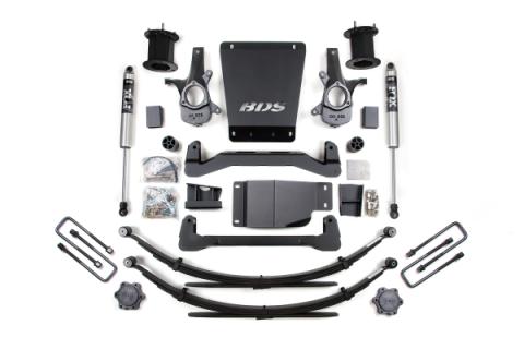 07-13 Chevrolet Silverado 1500 - GMC Sierra 1500 4WD 6 Inch Suspension Lift Kit, 5 Inch Rear Lift, Leaf Spring, Fox 2.0 IFP Performance Series Shocks BDS Suspension