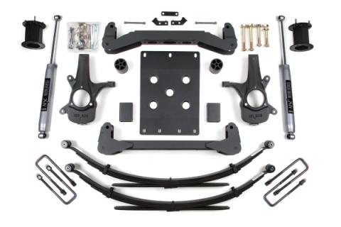 07-13 Chevrolet Silverado 1500 - GMC Sierra 1500 2WD 6 Inch Suspension Lift Kit, 5 Inch Rear Lift, Leaf Spring, NX2 Nitro Series Shocks BDS Suspension