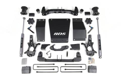 14-18 Chevrolet Silverado 1500 - GMC Sierra 1500 4WD 4.5 Inch Suspension Lift Kit (Aluminum / Stamped Steel), 3 Inch Rear Lift, Block, NX2 Nitro Series Shocks BDS Suspension