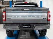 21-Up Ford F-150 Black Coated Aluminized Steel 3 Inch Cat-Back 2.5 Inch Dual Split Rear Exhaust System MBRP