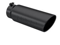 Exhaust Tip 6 Inch O.D. Angled Rolled End 5 Inch Inlet 18 Inch Length Black Finish MBRP