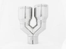 T304 Stainless Steel Tip 2.5 Inch ID Dual 3.5 Inch OD Out 9.5 Inch Length Single Wall MBRP
