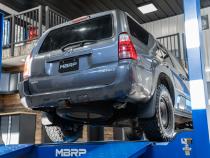 03-24 Toyota 4Runner 11-16 Toyota Land Cruiser Prado Armor Pro T304 Stainless Steel 2.5 Inch Cat-Back High Clearance Turn Down Single Rear Exit MBRP Exhaust System